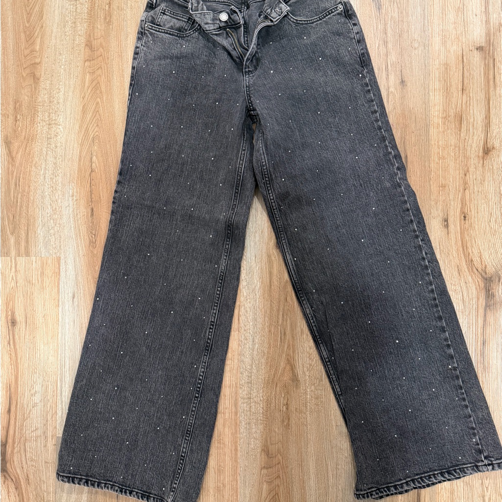 Arizona Jean Company Black Wide-Leg Jeans With White Speckle Detail
